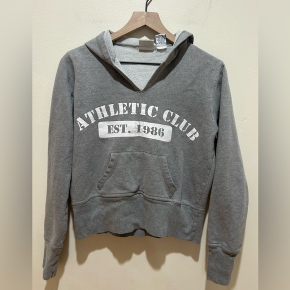 Stitch Trend Athletic Club Grey Hooded Sweatshirt - Women’s Size Medium - Picture 1 of 6